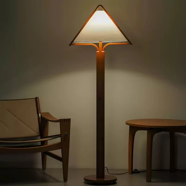 Торшер Apex Triangle Shade — торшери, колір горіха, з матеріалу метал, дерево, стиль сучасний