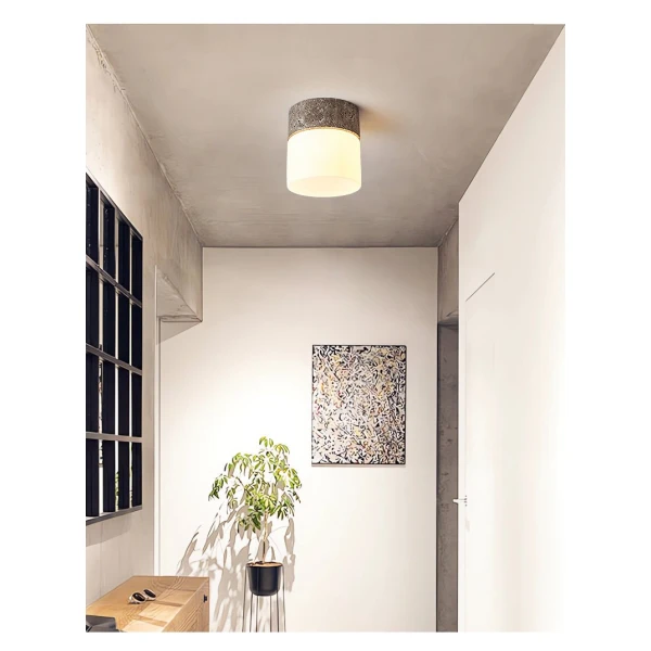 Стельовий світильник Astrid Travertine — колір жовтий і сірий, з матеріалу  метал, жовтий травертин, стиль модерн