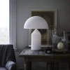Настольная лампа Atollo Glass — цвет белый, из материала метал, скло, стиль модерн