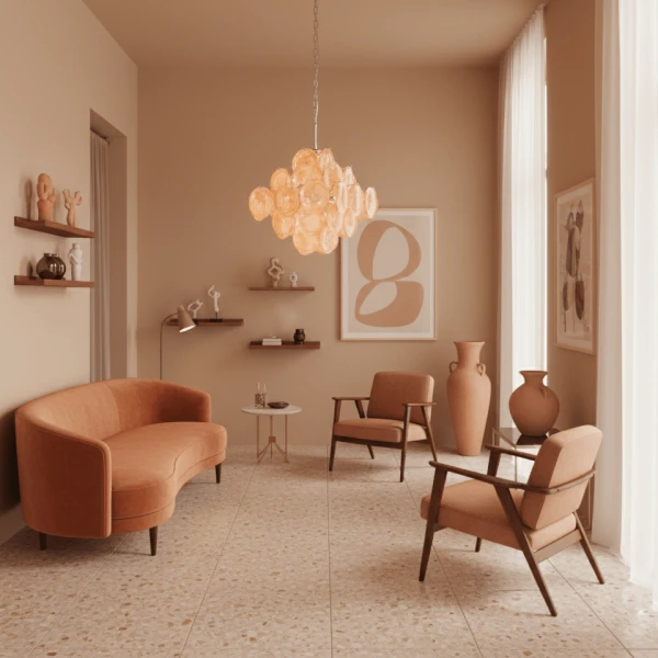 Люстра Aurelia Apricot из муранского стекла — из материала  метал, скло, стиль современный