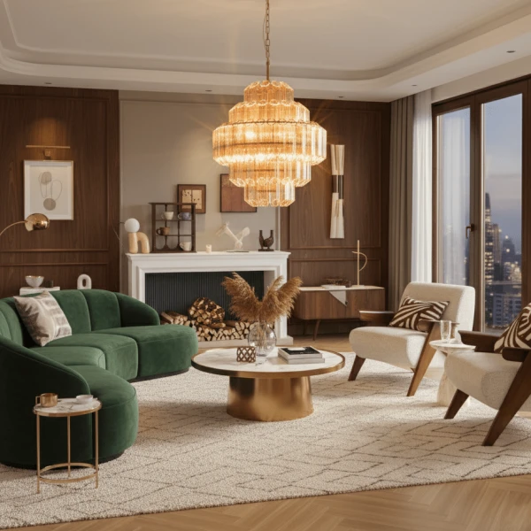 Люстра Aurum Cascade Murano — люстри дизайнерські, колір золото і бурштиновий, з матеріалу  метал, скло, стиль сучасний