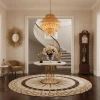 Люстра Aurum Cascade Murano — люстри дизайнерські, колір золото і бурштиновий, з матеріалу  метал, скло, стиль сучасний