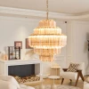 Люстра Aurum Cascade Murano — люстри дизайнерські, колір золото і бурштиновий, з матеріалу  метал, скло, стиль сучасний