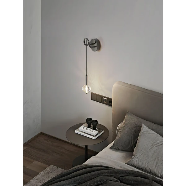 Настенный светильник Barletta Crystal — бра, цвет черный і прозрачный, из материала метал, залізо, стиль модерн