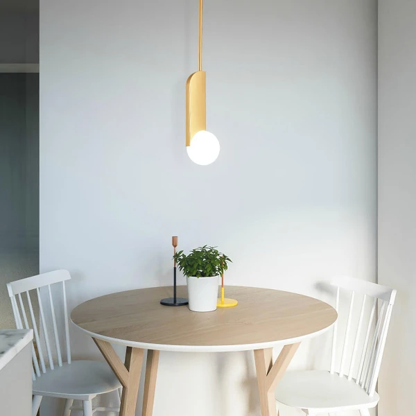 Підвісний світильник Bower — колір мідь і білий, з матеріалу метал, скло, стиль модерн