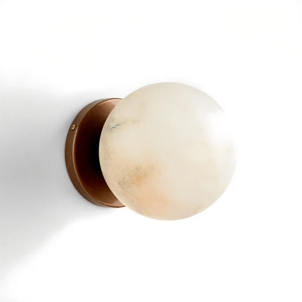 Настенный светильник Celestial Double Alabaster — бра, цвет белый, из материала  латунь, алабастр, стиль модерн