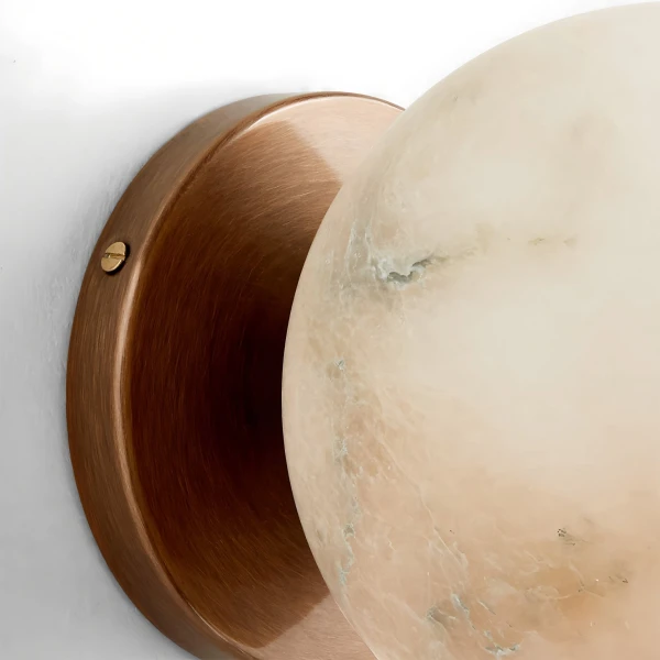 Настенный светильник Celestial Double Alabaster — бра, цвет белый, из материала  латунь, алабастр, стиль модерн