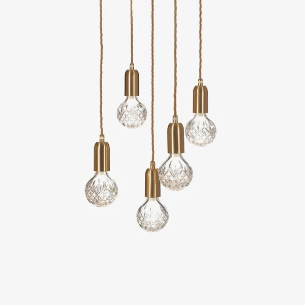 Светодиодный подвесной светильник Crystal Bulb — цвет латунь і прозрачный, из материала скло, стиль модерн