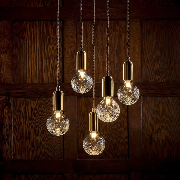 Светодиодный подвесной светильник Crystal Bulb — цвет латунь і прозрачный, из материала скло, стиль модерн