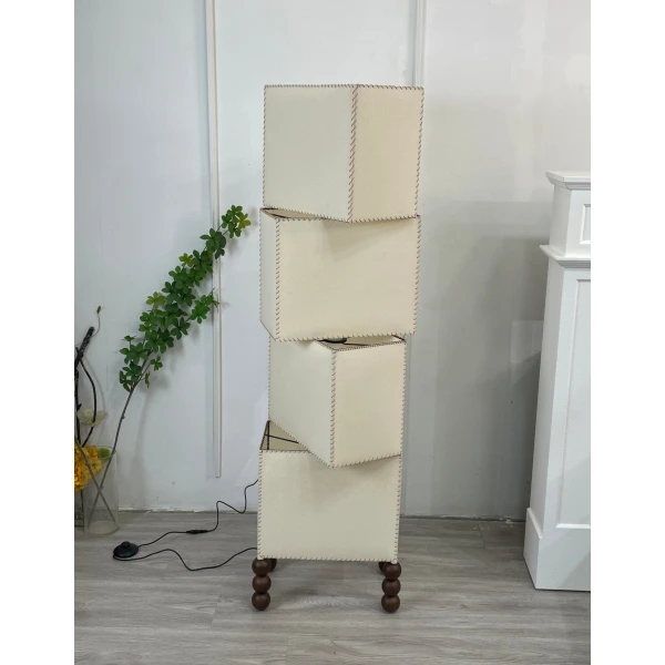 Торшер Cubia Fabric — торшери, колір горіха і білий, з матеріалу метал, тканина, стиль сучасний
