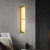 Настінний світильник Cylindra Alabaster Brass — бра, колір латунь і білий, з матеріалу алебастр, стиль модерн