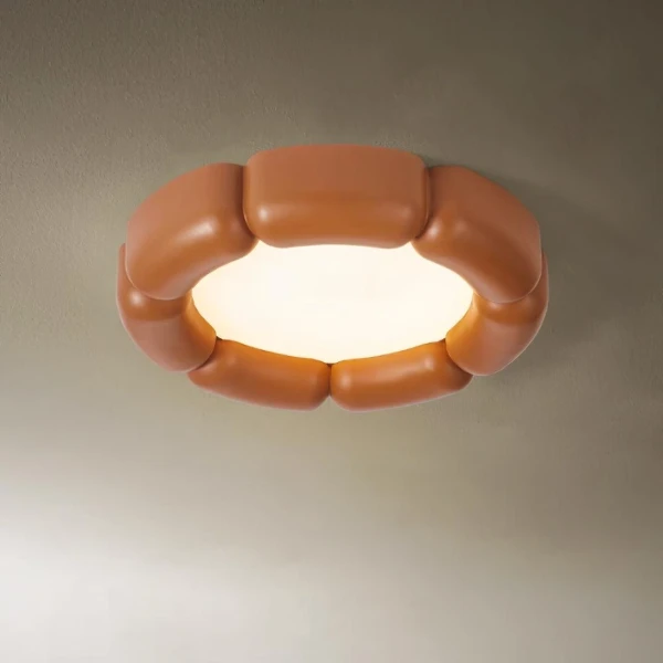 Стельова лампа Deco — колір білий і бежевий, з матеріалу смола, акрил, стиль вабі-сабі