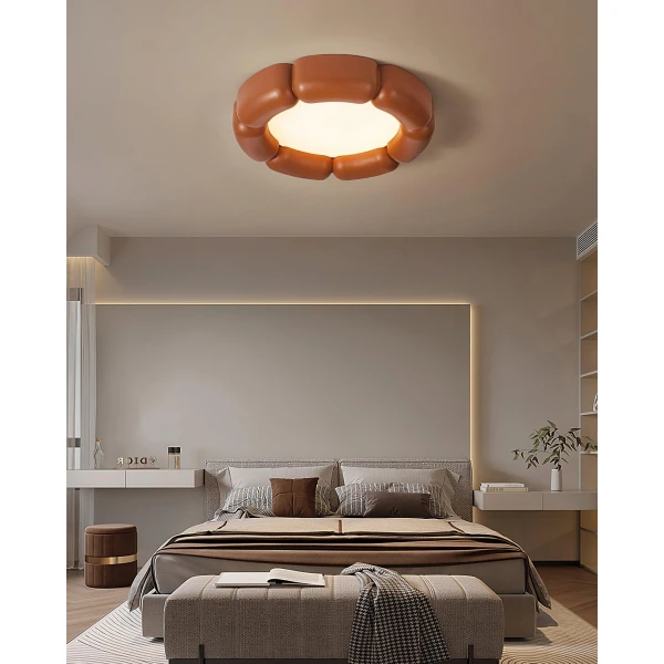 Стельова лампа Deco — колір білий і бежевий, з матеріалу смола, акрил, стиль вабі-сабі