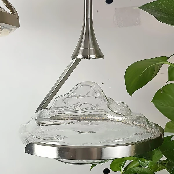 Підвісний світильник Diamond Crystal — колір хром і сірий, з матеріалу метал, залізо, стиль модерн