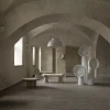 Підлоговий світильник Echo Sculptural — торшери, колір білий, з матеріалу метал, смола, стиль сучасний