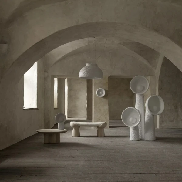 Підлоговий світильник Echo Sculptural — торшери, колір білий, з матеріалу метал, смола, стиль сучасний