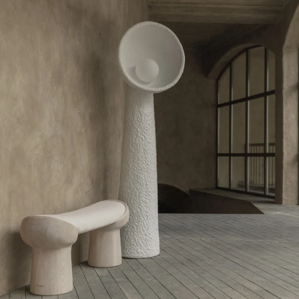 Підлоговий світильник Echo Sculptural — торшери, колір білий, з матеріалу метал, смола, стиль сучасний
