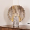 Настольная лампа Eclipse Stone — цвет коричневый, из материала травертин, метал, стиль модерн