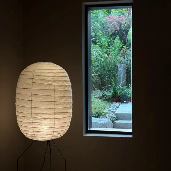 Підлогова лампа Ellipsa Rice Paper Lantern — торшери, колір білий, з матеріалу рисовий папір, метал, стиль сучасний