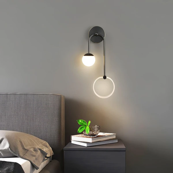 Настінний світильник Ferra LED — бра, колір латунь і чорний, з матеріалу акрил, стиль модерн