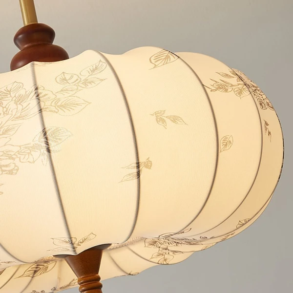 Стельовий світильник Floravelle Lantern — колір горіха і білий, з матеріалу метал, дерево, стиль модерн