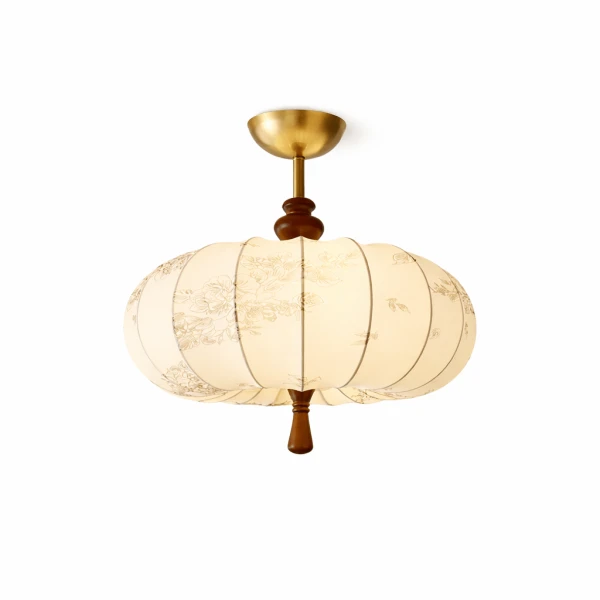 Стельовий світильник Floravelle Lantern — колір горіха і білий, з матеріалу метал, дерево, стиль модерн
