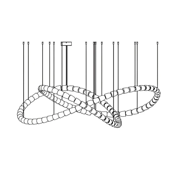 Светодиодная люстра Gabriel Infinity Loop | Изготовление на заказ светильников любого размера для элитных домов и коммерческих помещений — цвет прозрачный і хром, из материала акрил, залізо,