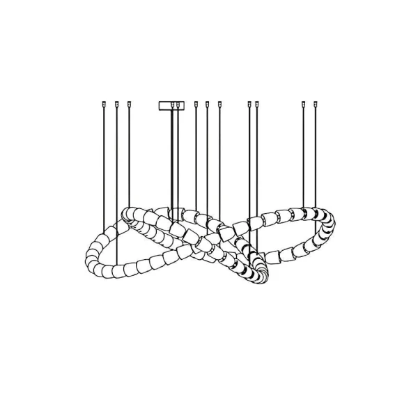 Светодиодная люстра Gabriel Infinity Loop | Изготовление на заказ светильников любого размера для элитных домов и коммерческих помещений — цвет прозрачный і хром, из материала акрил, залізо,