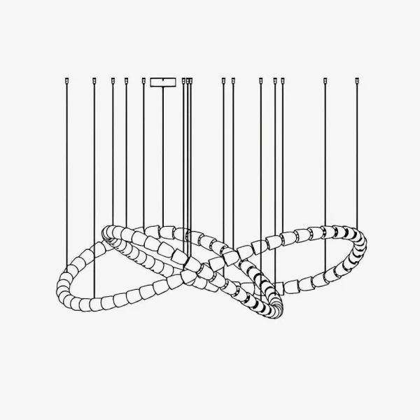 Светодиодная люстра Gabriel Infinity Loop | Изготовление на заказ светильников любого размера для элитных домов и коммерческих помещений — цвет прозрачный і хром, из материала акрил, залізо,