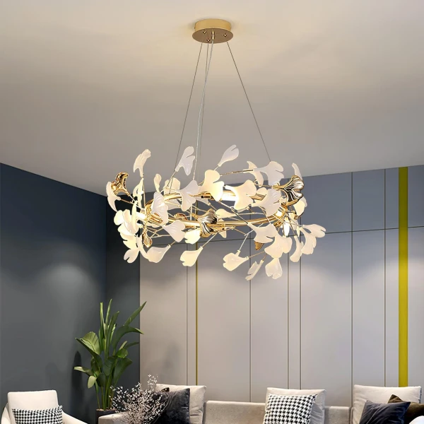 Люстра Gingko T — цвет золото і белый, стиль модерн