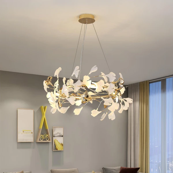 Люстра Gingko T — цвет золото і белый, стиль модерн