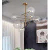 Люстра-підвіс із скляних куль — люстри дизайнерські, колір чорний і золото, з матеріалу метал, скло, стиль сучасний