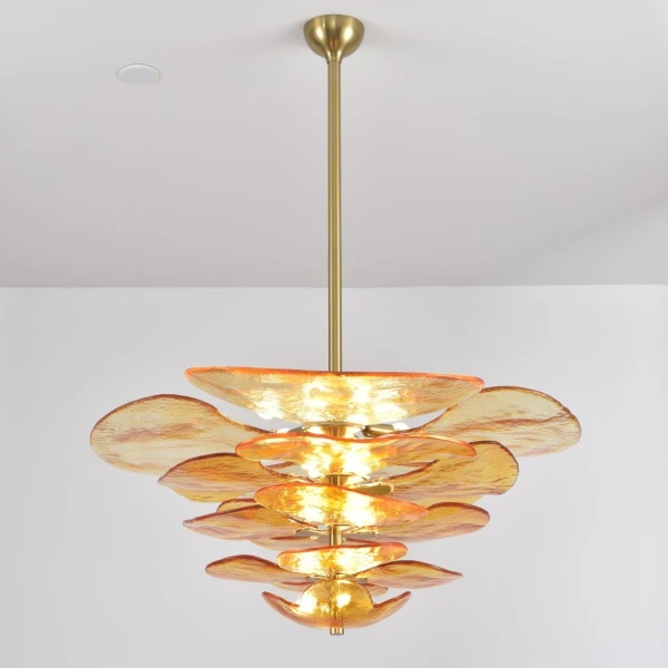 Люстра Petals Gold Murano — цвет розовый і золото, из материала метал, скло, стиль современный