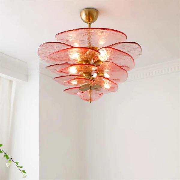 Люстра Petals Gold Murano — цвет розовый і золото, из материала метал, скло, стиль современный