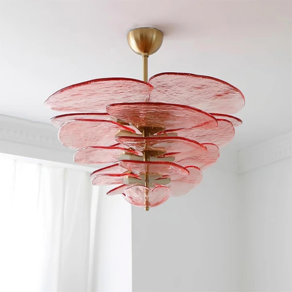 Люстра Petals Gold Murano — цвет розовый і золото, из материала метал, скло, стиль современный