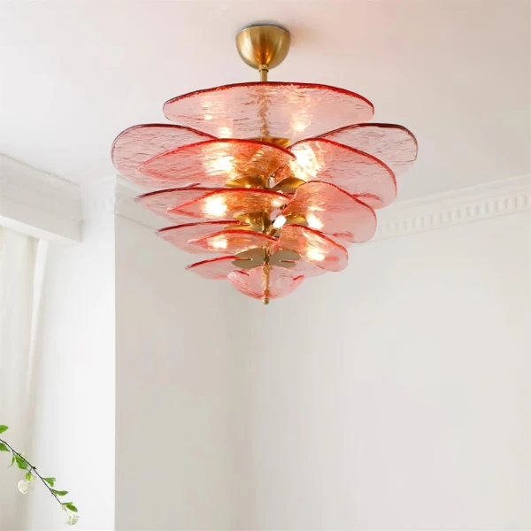 Люстра Petals Gold Murano — цвет розовый і золото, из материала метал, скло, стиль современный