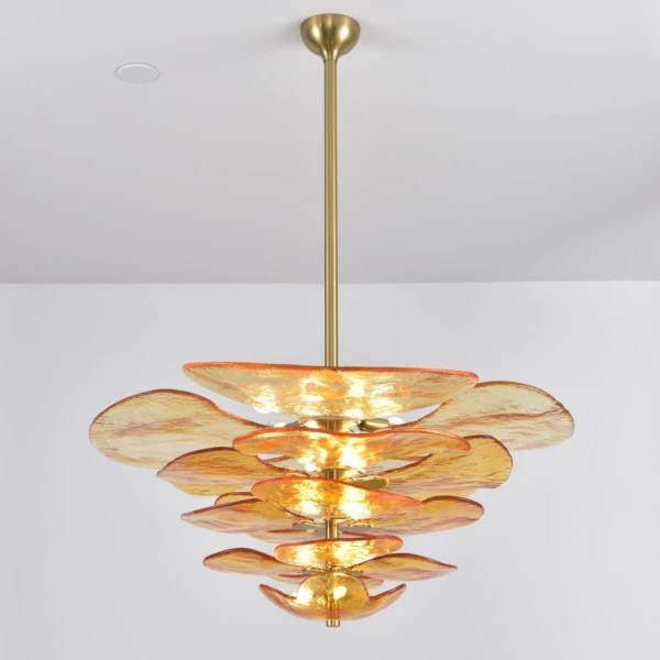 Люстра Petals Gold Murano — цвет розовый і золото, из материала метал, скло, стиль современный