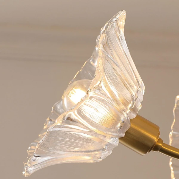 Потолочный светильник Kalin Flower Glass — цвет латунь і прозрачный, из материала скло, стиль модерн