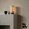 Настольная лампа Kanso Glow с аккумулятором — цвет ореха і бежевый, из материала метал, тканина, стиль модерн