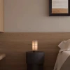 Настольная лампа Kanso Glow с аккумулятором — цвет ореха і бежевый, из материала метал, тканина, стиль модерн