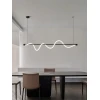 Подвесной светильник-остров Linear Curve — линейный светильник, цвет латунь і белый, из материала мотузка, стиль модерн