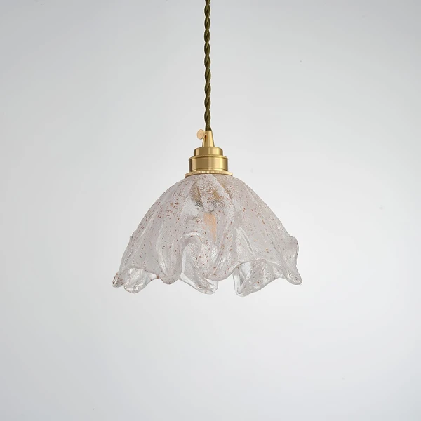 Маленький підвісний світильник Lotus Crystal — колір латунь, з матеріалу метал, стиль модерн