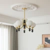 Люстра Lucerna Royale — цвет ореха і латунь, из материала скло, дерево, стиль современный
