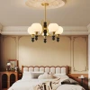 Люстра Lucerna Royale — цвет ореха і латунь, из материала скло, дерево, стиль современный