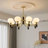 Люстра Lucerna Royale — цвет ореха і латунь, из материала скло, дерево, стиль современный