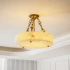 Стельовий світильник Lumisora Alabaster — колір латунь і білий, з матеріалу  латунь, алебастр, стиль модерн