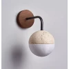 Настінний світильник Lunar Stone Orb — бра, колір горіха і жовтий, з матеріалу метал,  жовтий травертин, стиль модерн