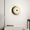 Настінний світильник Lunara Textured Disc — бра, колір чорний і білий, з матеріалу метал,  чорний травертин, стиль модерн