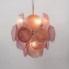 Подвесная люстра Lunaria Disc Murano — цвет синий і зеленый, из материала  метал, скло, стиль современный