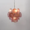Подвесная люстра Lunaria Disc Murano — цвет синий і зеленый, из материала  метал, скло, стиль современный